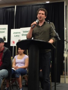 Author Kenneth Oppel tells the 2014 Festival of Trees in Ottawa that "book-breathing makes you smarter" .