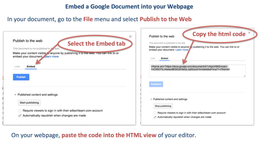 Embed Google Doc